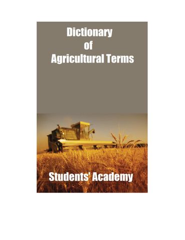 Dictionary of Agricultural Terms