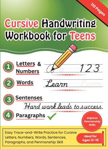 Cursive Handwriting Workbook for Teens