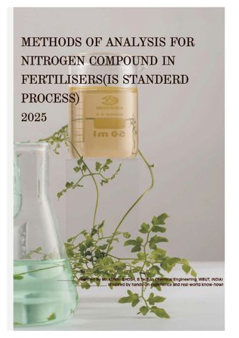 METHODS OF ANALYSIS FOR NITROGEN COMPOUND  IN FERTILISERS(IS STANDERD PROCESS)