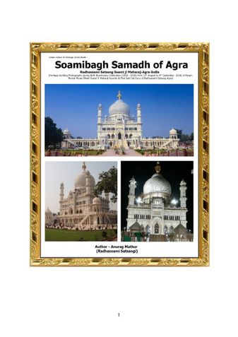 Soamibagh Samadh of Agra    Radhasoami Satsang Soami ji Maharaj-Agra-India