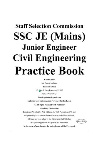 2023-24 SSC JE Mains Civil Engineering Practice Book
