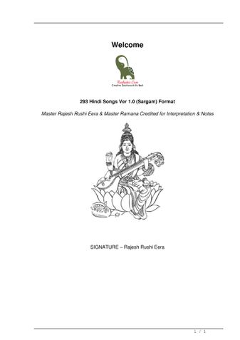 PDF Book - Best 293 Hindi Songs Ver 1.0 (Sargam) Format