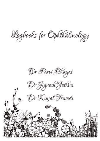 Logbooks for Ophthalmology