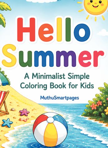 Hello, Summer ! A Minimalist Simple Coloring Book for Kids