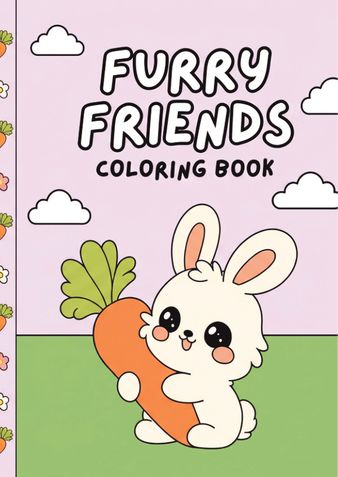Furry Friends Coloring Book: Cute & Adorable Animal Coloring Pages for Kids Ages 3–8 | Fun, Creative & Easy Coloring Adventure: Cute Animals to Color, Name, and Enjoy