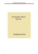 On Number Theory (Part III)