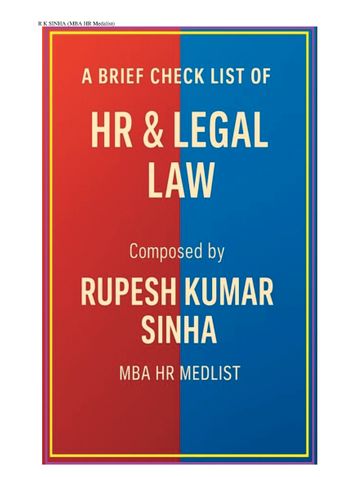 A Brief Checklist of HR & Legal applicabilities related to HRM