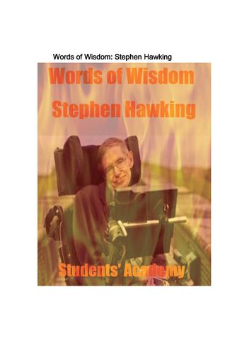 Words of Wisdom: Stephen Hawking