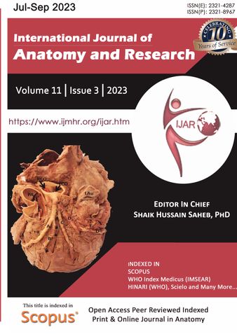 International Journal of Anatomy and Research, 2023 Volume 11 Issue 3 B&W