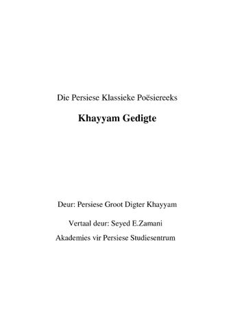 Khayyam Gedigte