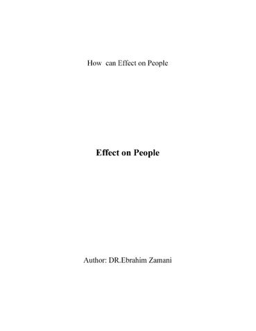 Effect on People