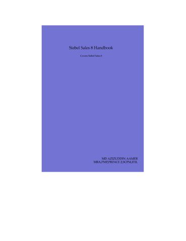 Siebel Sales 8 Handbook