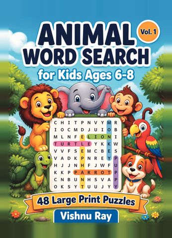 Animal Word Search for Kids Ages 6-8