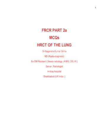 MCQ HRCT ( LUNG )