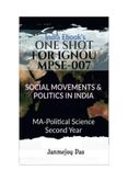 IGNOU MPSE-007: SOCIAL MOVEMENTS AND POLITICS IN INDIA