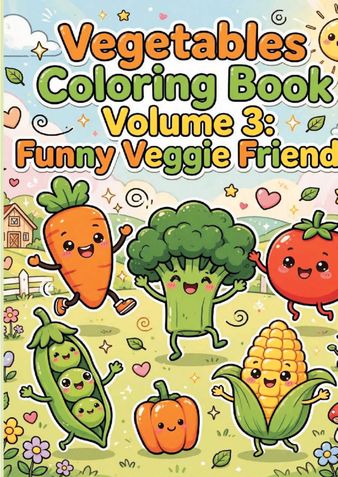 Adorable Kawaii Vegetables Coloring Book Volume 3