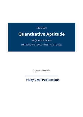 Quantitative Aptitude MCQ (English)