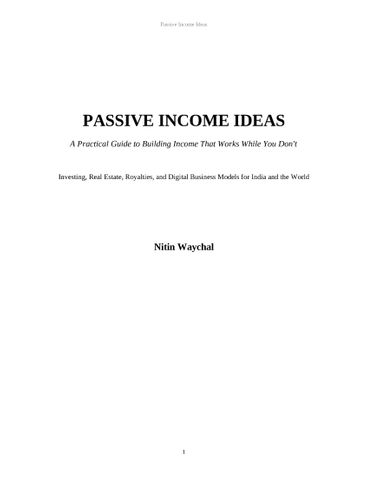 Passive Income Ideas
