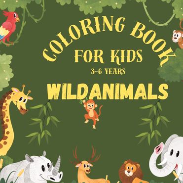 Wild animals coloring book for kids