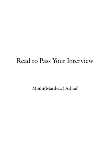 Read to Pass Your Interview
