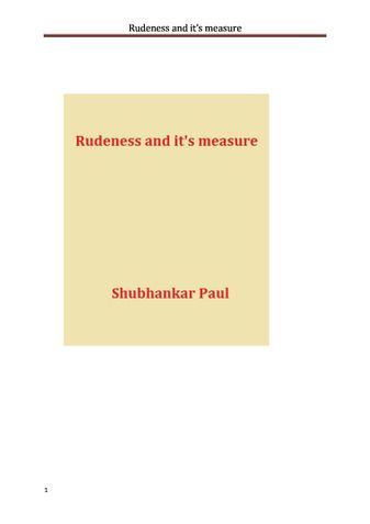 Rudeness and it’s measure