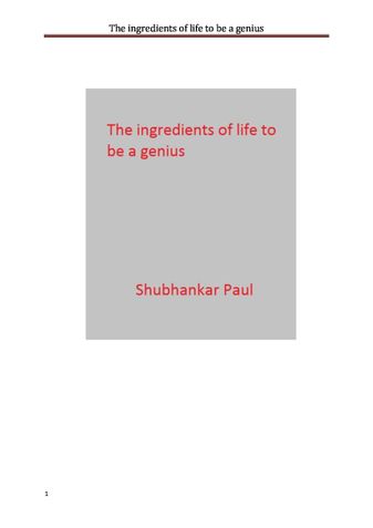 The ingredients of life to be a genius