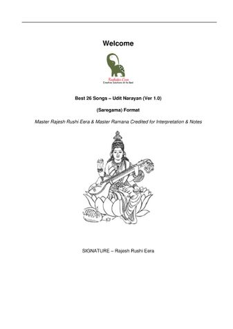 PDF Book - Best 26 Songs – Udit Narayan (Ver 1.0) (Saregama) Format