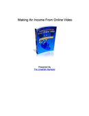 Making An Income From Online Video