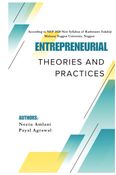 Entrepreneurial Theories and Practice