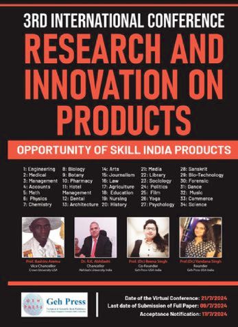 3rd International Conference Research and Innovations on Products Opportunity of Skill India Products