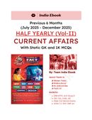 Current Affairs Half Yearly (VOL-II) From July 2025 - December 2025