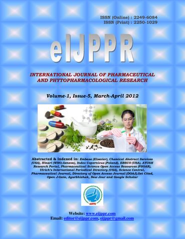 INTERNATIONAL JOURNAL OF PHARMACEUTICAL AND PHYTOPHARMACOLOGICAL RESEARCH [Volume-1, Issue-5, March-April 2012]