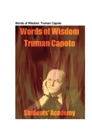 Words of Wisdom: Truman Capote