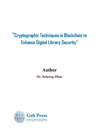 Cryptographic Techniques in Blockchain to Enhance Digital Library Security