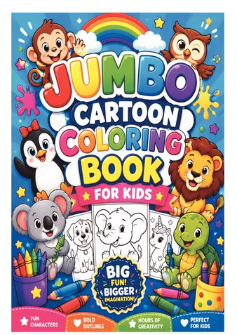 Jumbo Cartoon Coloring Book