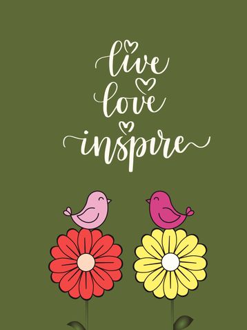 Live Love Inspire floral birds Journal | Softcover notebook