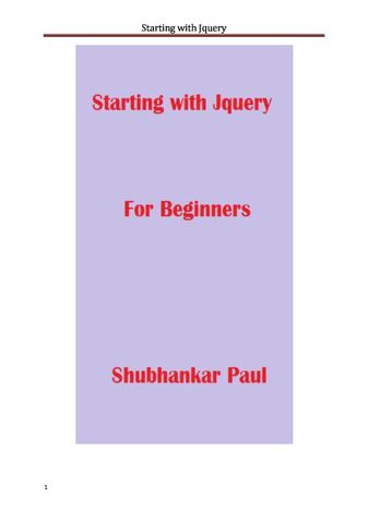 Starting with Jquery