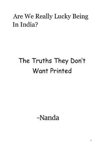 Are We Really Lucky Being In India?