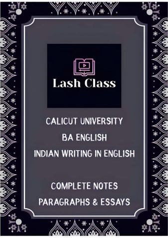 Indian Writing in English Notes