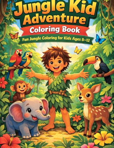 Jungle Kid Adventure Coloring Book - Fun Jungle Coloring For Kids Ages 8-12