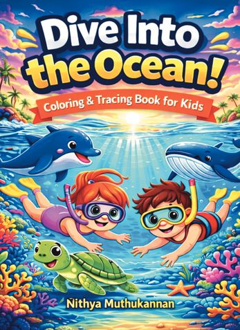 Dive into the ocean! coloring and tracing book for kids