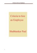 Criteria to hire an Employee