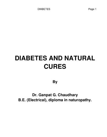 Diabetes And Natural Cures