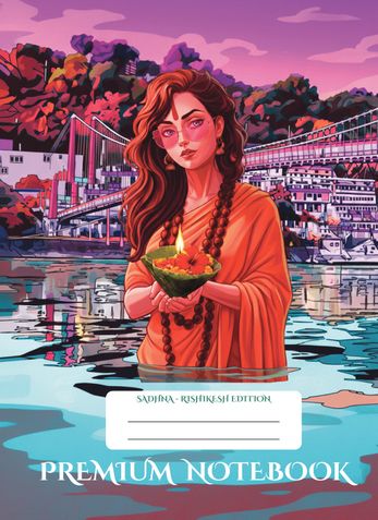 Sadhna Premium Notebook – Rishikesh Edition by Sourav Singh | Size 8 × 11 inches | 160 Pages | Ruled | Softbound | Beautiful | Large