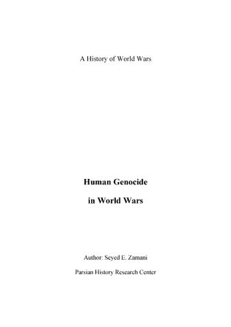 Human Genocide  in World Wars