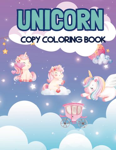 Copy & Color Unicorn Coloring Book