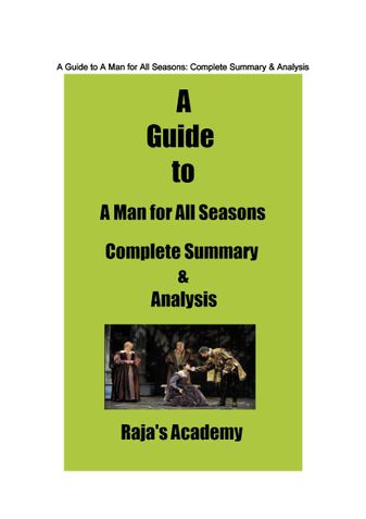 A Guide to A Man for All Seasons: Complete Summary & Analysis