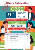 CBSE : Shorts Notes Class 9 th Science,  English Medium), for Board Exam (As per CBSE) Atharv Publication