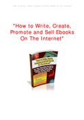 CREATE YOUR EBOOK AND SELL IT EFFECTIVELY