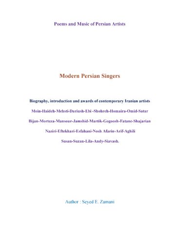 Modern Persian Singers